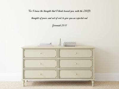 Jeremiah 29:11 Wall Inspirational Decal Quote Vinyl Wall Decal Inspirational Wall Signs 