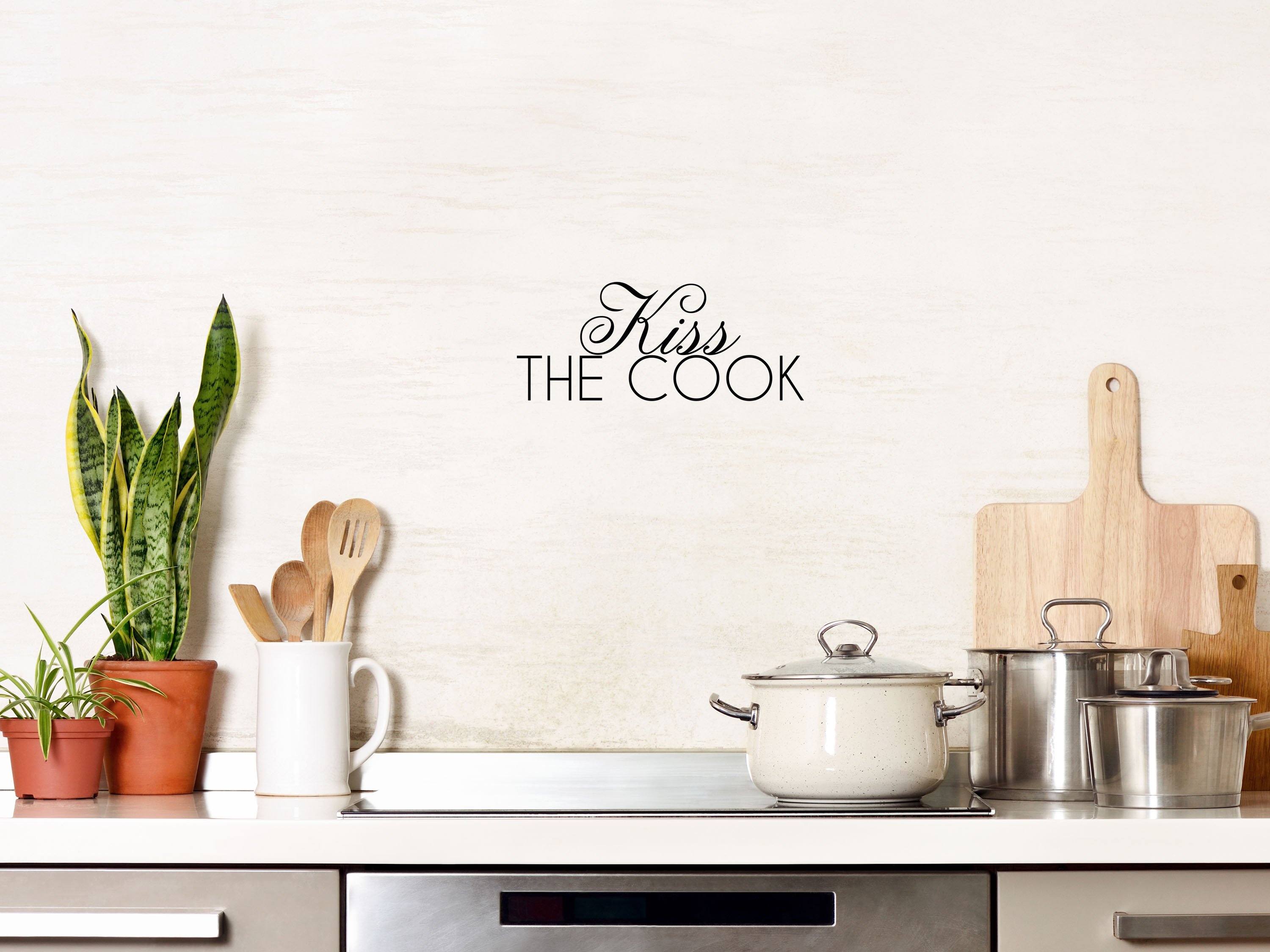Kiss The Cook Wall Decal - Kiss The Cook Decal - Kitchen Wall Art - Ki# ...