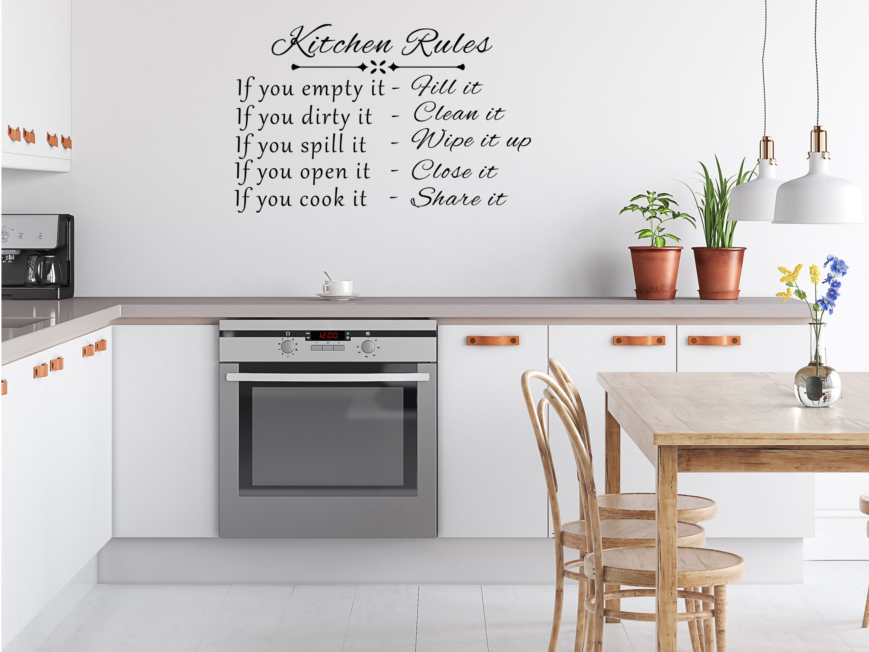 kitchen rules wall decal