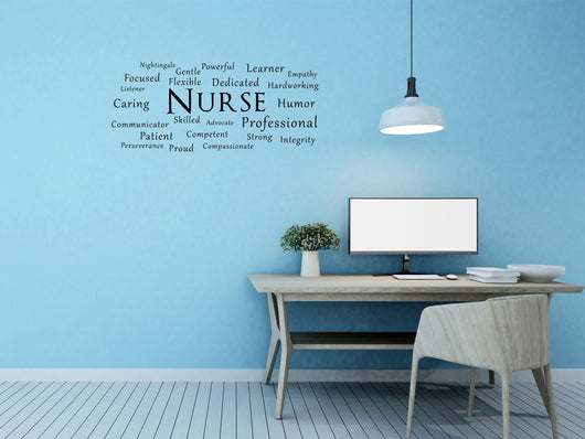 Colorful Nurse Words Vinyl Sticker, Nurse Sticker, Best Friend