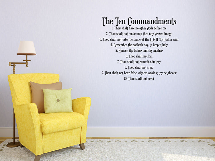 The 10 Commandments Vinyl Wall Decals Inspirational Wall Signs 5569