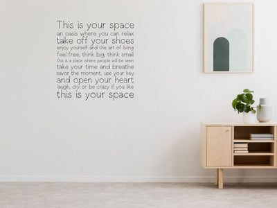 This Is Your Space - Inspirational Wall Signs Vinyl Wall Decal Inspirational Wall Signs 