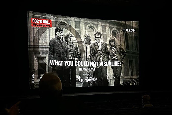 A still image of the film What You Could Not Visualise at the Doc 'n' Roll movie festival held in the Curzon theatre in Soho, London