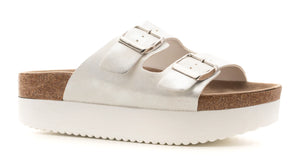 CORKYS TABLOID WHITE METALLIC SANDALS - Johnnie Dove Boutique - Corkys Sandals
