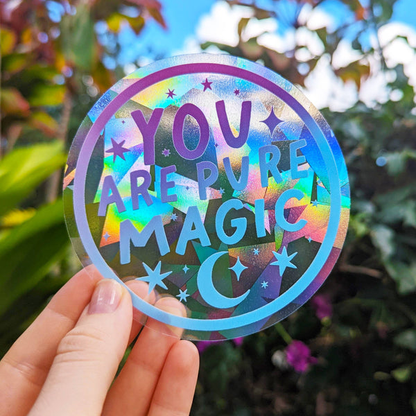 Sun, Moon & Stars Sparkly Prismatic Stickers - Packaged