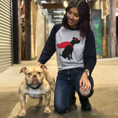 Super Pitbull Baseball Raglan by Brindle Market