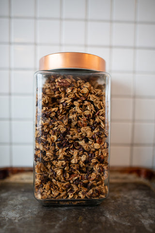 homemade granola in a jar