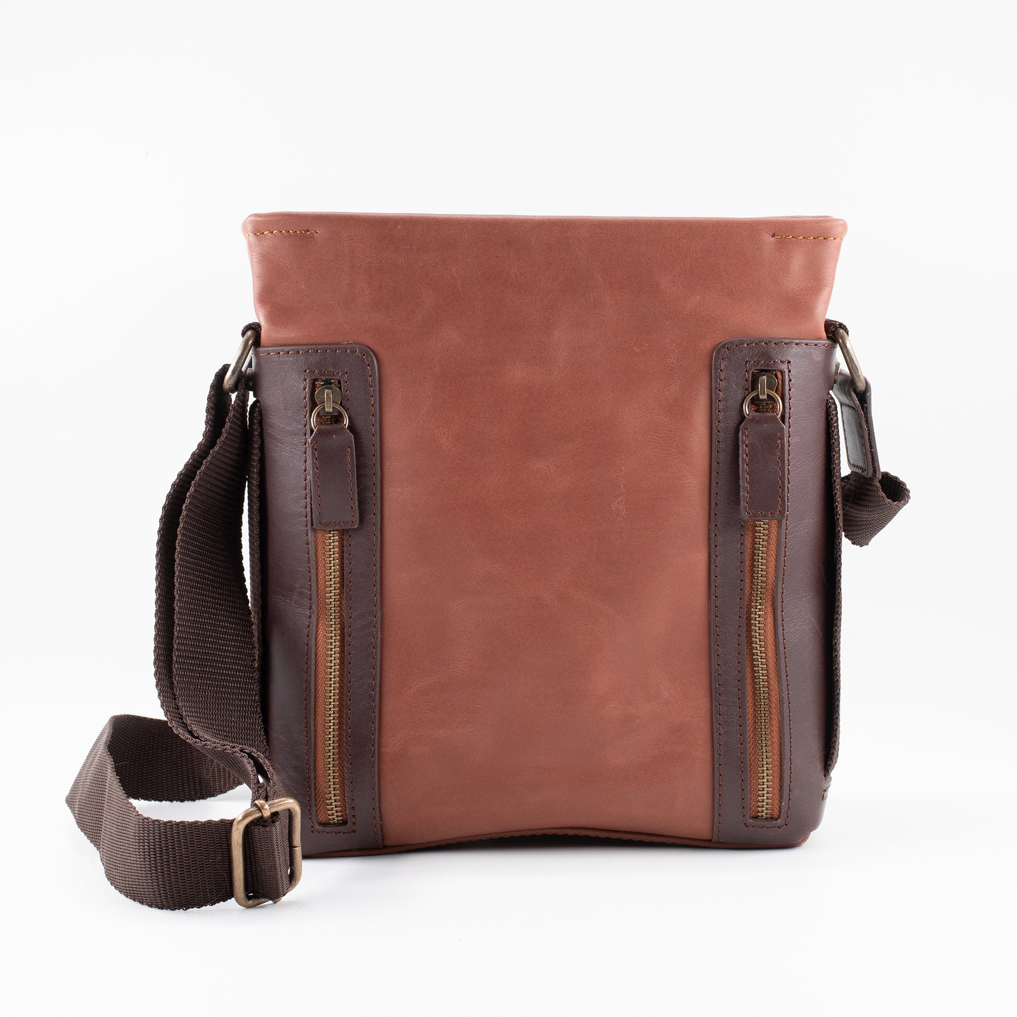 Zipper Brown Leather Briefcase | Chicatolia