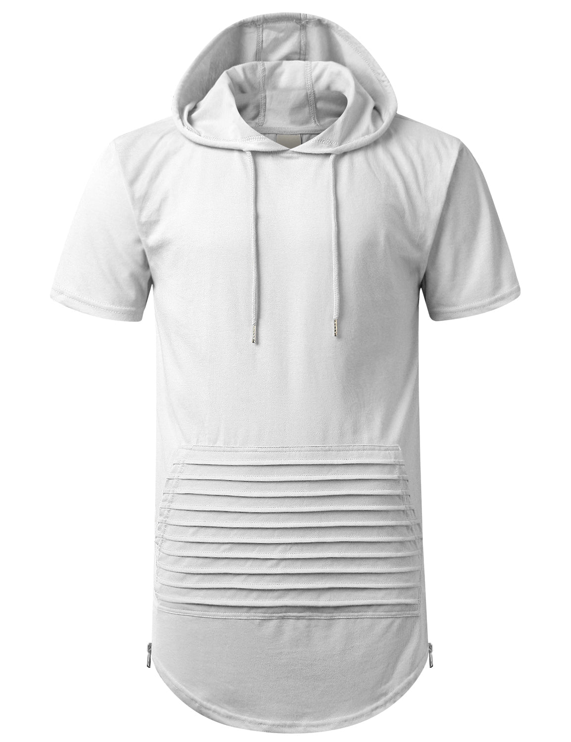 white short sleeve hoodie