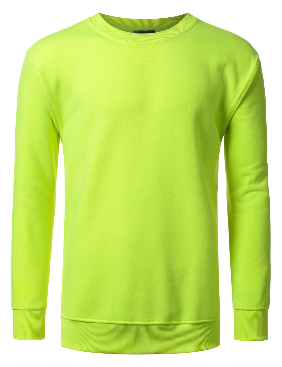 neon yellow crew neck sweatshirt