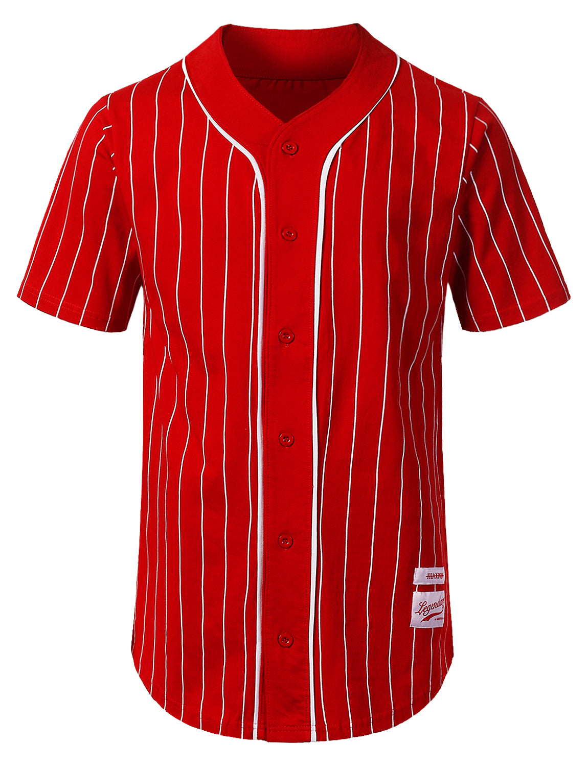 all red baseball jersey