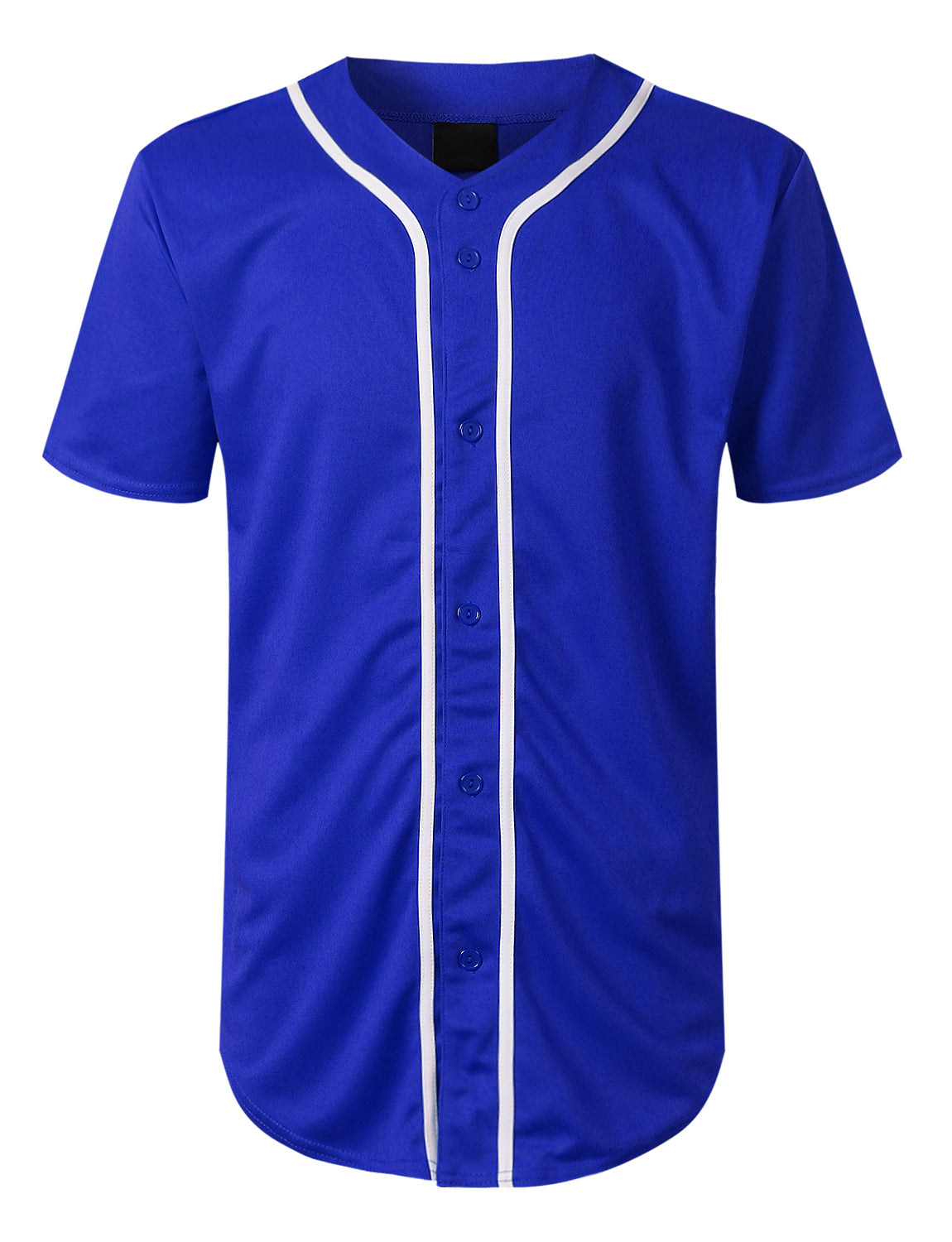 Solid Button Down Baseball Jersey 