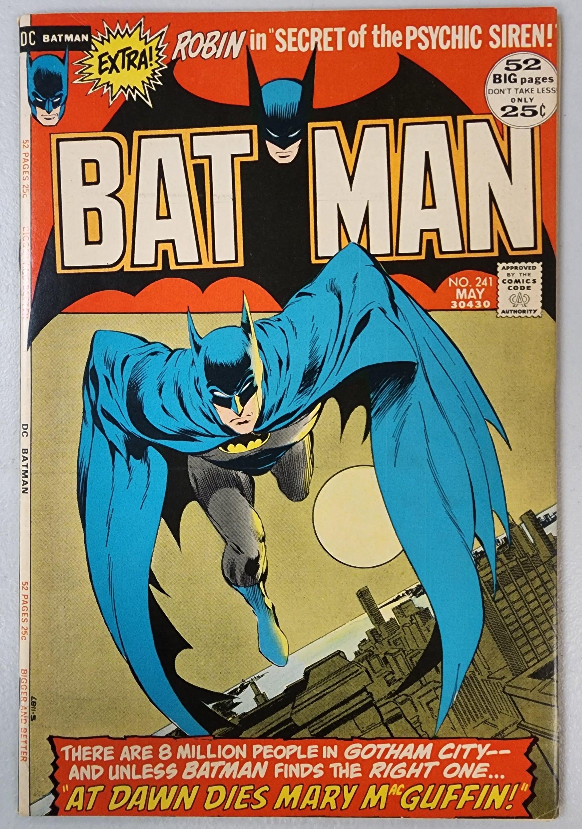 BATMAN #241 NEAL ADAMS COVER 1972 – Sanctum Sanctorum Comics & Oddities LLC