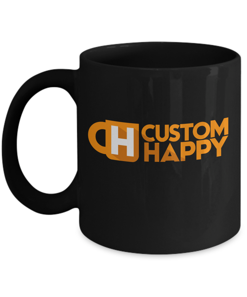 11 Oz Black Custom Coffee Mugs Customhappy 3620