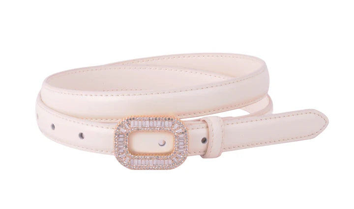 Ivana Rhinestone Leather Belt
