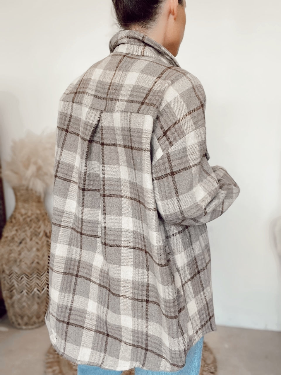 Melinda Neutral Flannel Shacket