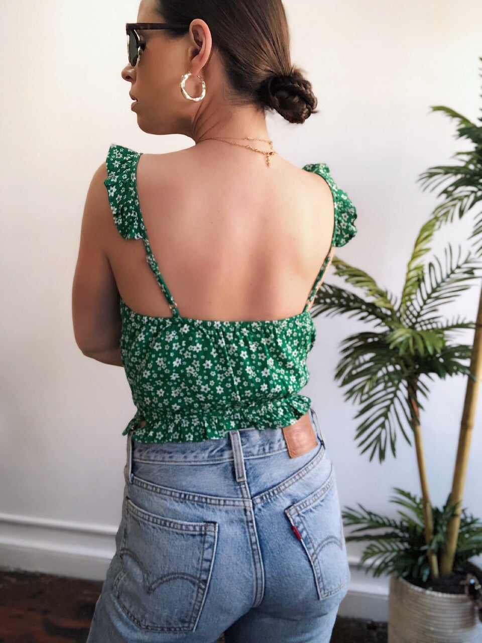 Tia Kelly Green Ditsy Floral Tank Top– amannequin