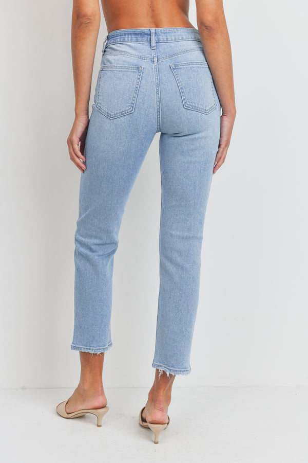 Riri Ribcage Longer Length Straight Jeans | Light Denim