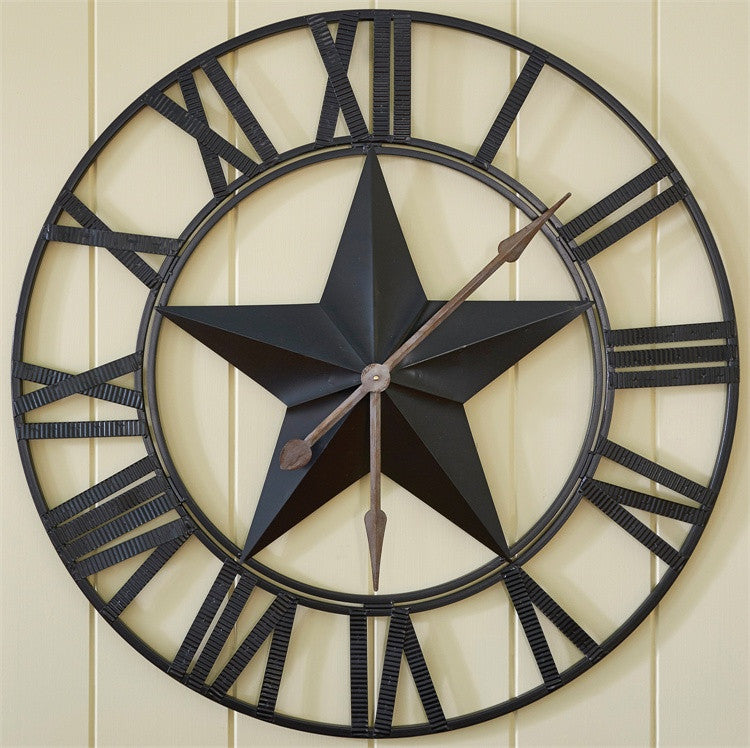 Star clock. Настенные часы "звезда". Настенные часы крафт металл. Примитивные часы. Фасадные декоративные часы w-02 980 х 980 х h60 (.