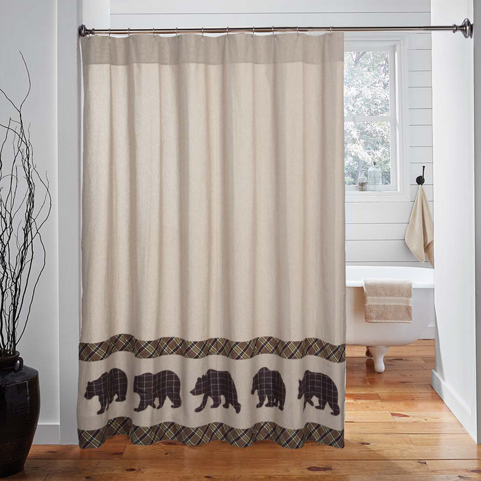 Wyatt Bear Shower Curtain | Rustic 