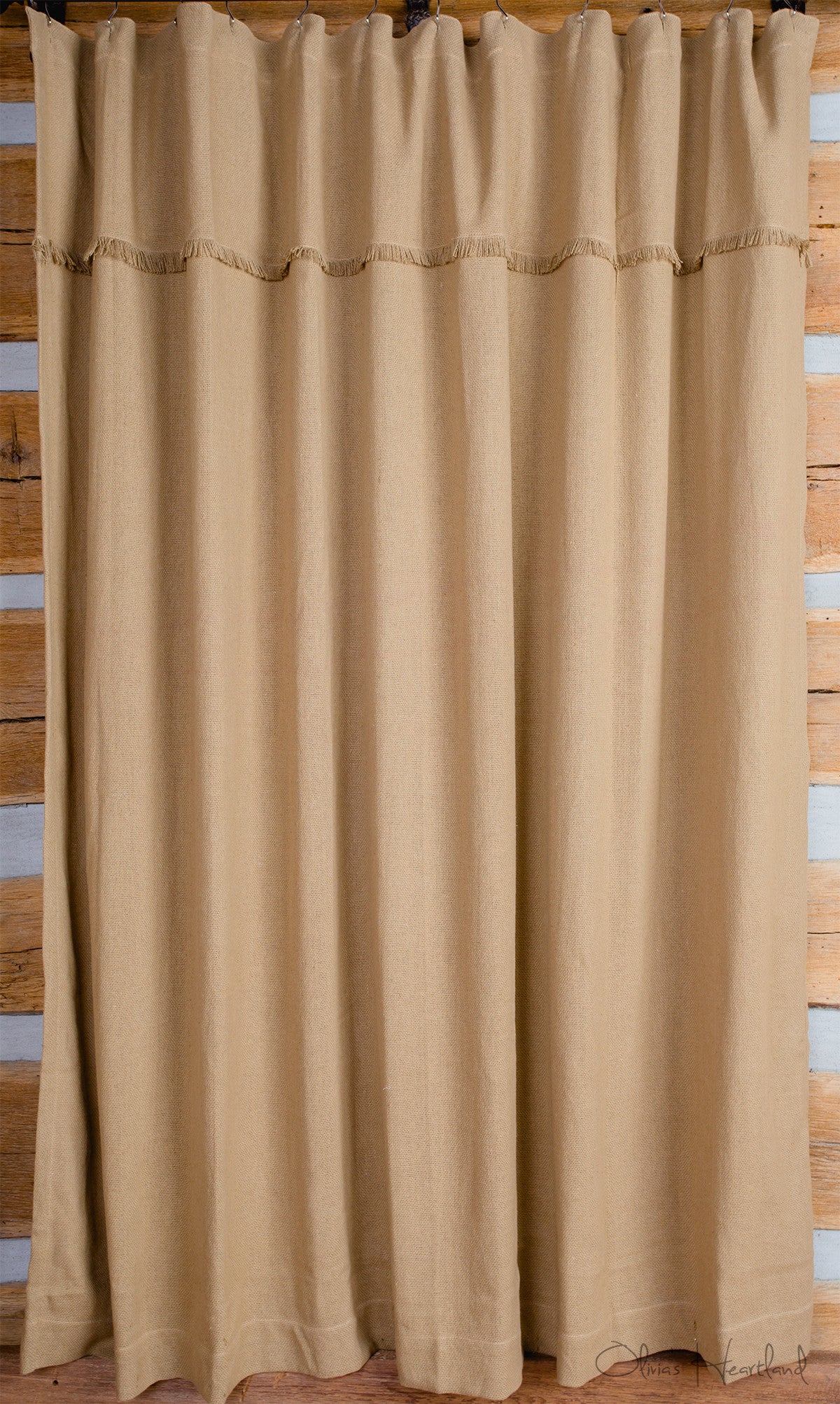 Deluxe Burlap Natural Tan Shower Curtain Country Primitive Olivias Heartland Dl Country Barn