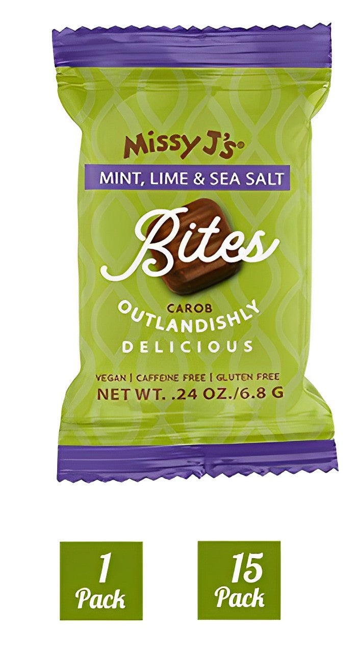 Missy J's Carob Mint, Lime, Sea Salt Mini bites-15 Count