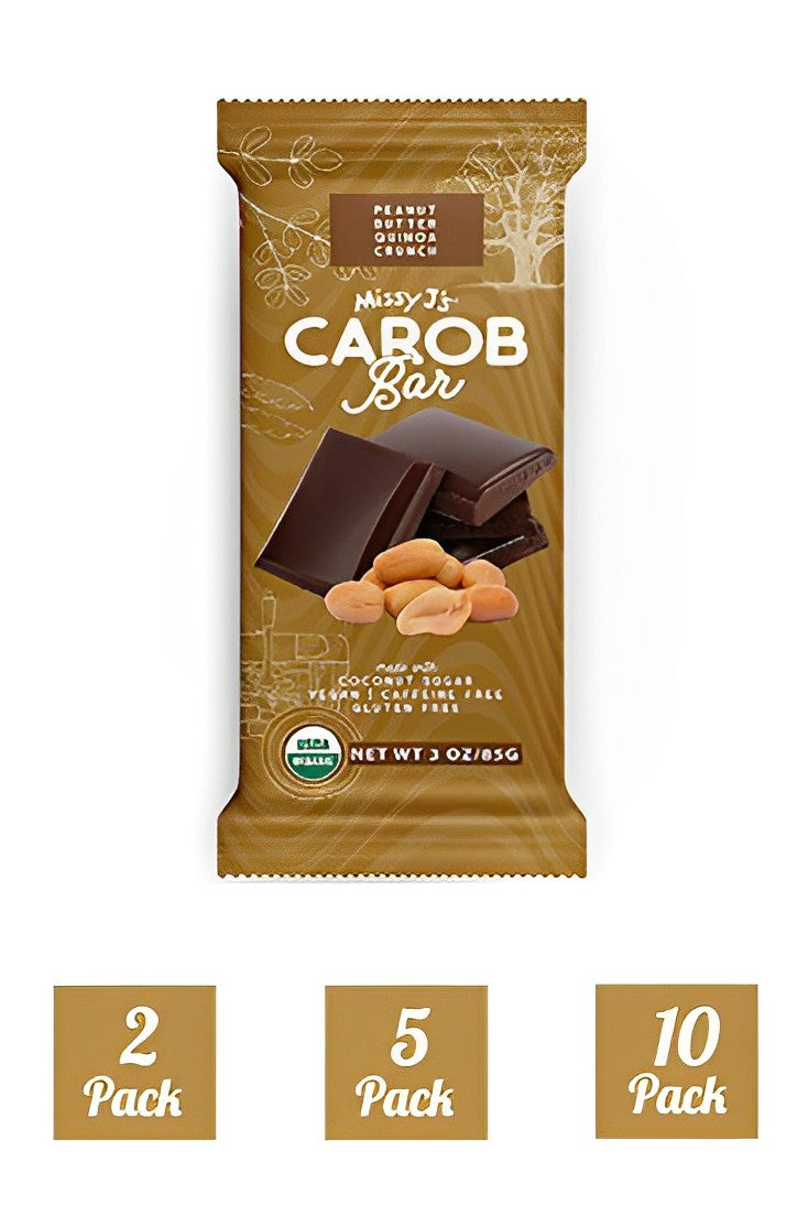 Missy J's Carob Peanut Butter Quinoa Crunch Candy Bar-2, 6, 12pk