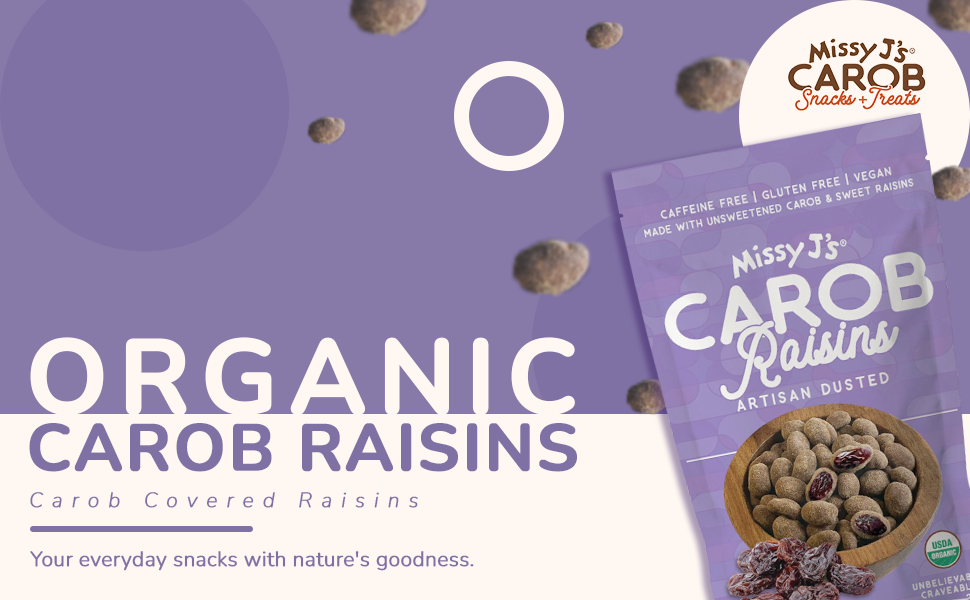 Missy J's Organic Carob Covered Raisins 8oz.