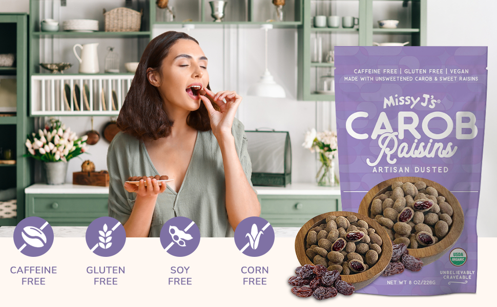 Missy J's Organic Carob Covered Raisins 8oz.