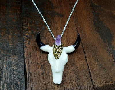 Amazon.com: Bull Skull Necklace, Bones, Animal Skull, Cow Skull, Taxidermy  Necklace, Festival Jewelry, Boho, Bohemian, Gypsy, Hippie, Spiritual :  Handmade Products