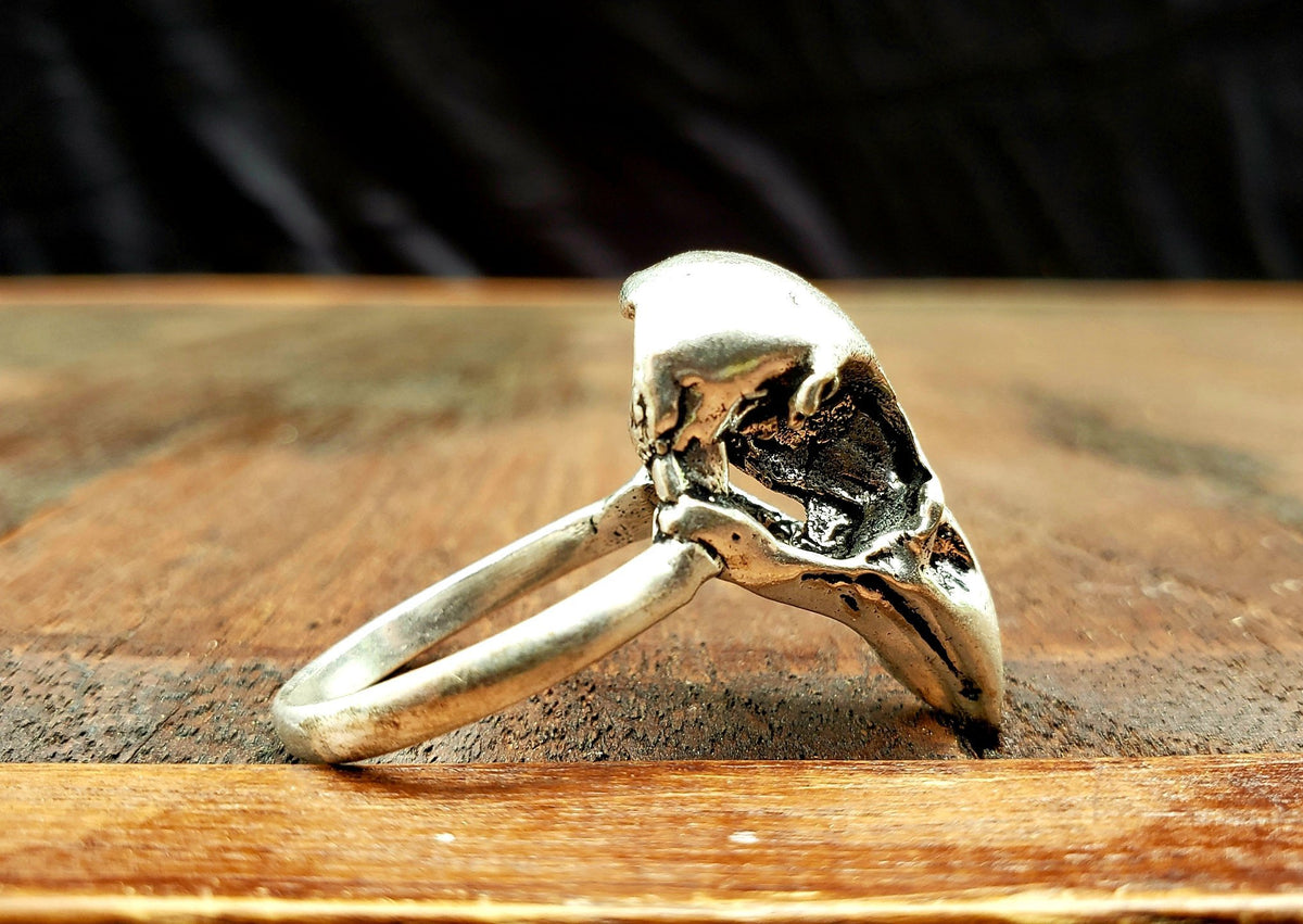 Handmade Unique Bird Skull Ring