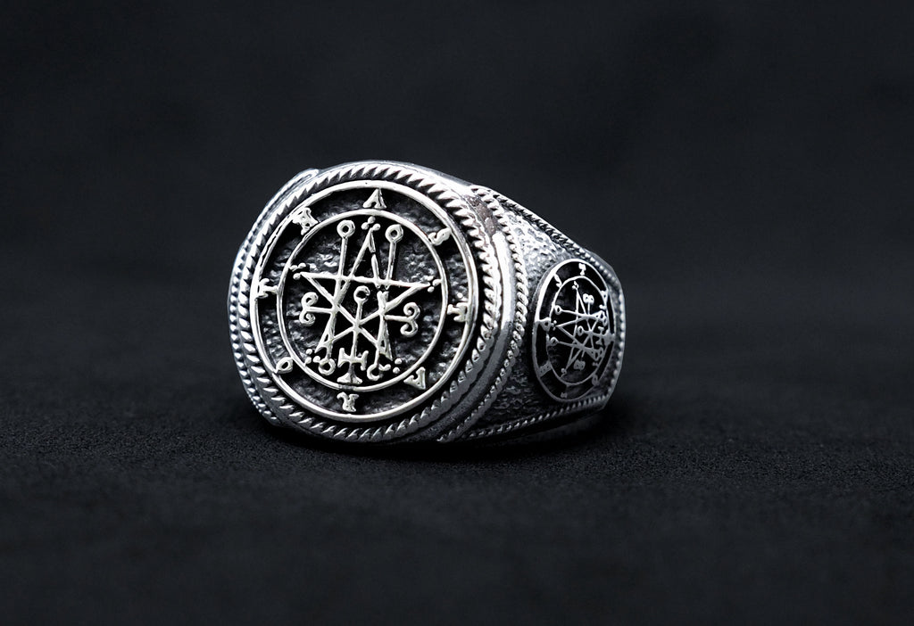 Astaroth Sigil Goetia Unisex Solomon Demon Seal Satan Ring 925 Sterlin ...