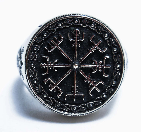 Vegvisir Aka Viking Compass Ring Pagan Asatru Heathen Norse 925 Sterli ...