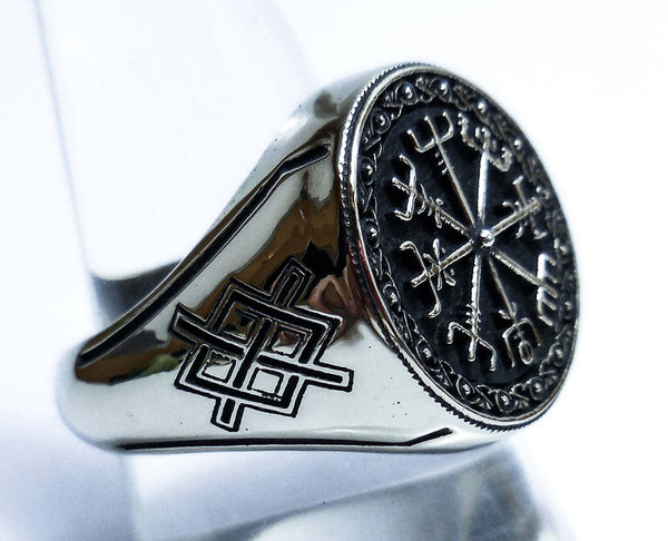 Vegvisir Aka Viking Compass Ring Pagan Asatru Heathen Norse 925 Sterli ...