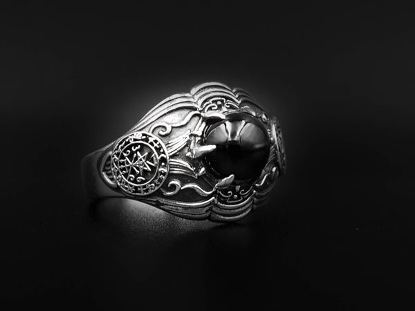 Onyx Seal Of Lilith Sigil Of Lucifer Ring Seal Of Lilith Ring Women's ...