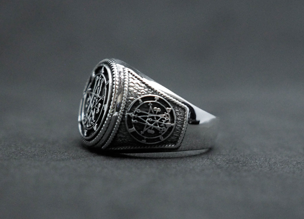 Astaroth Sigil Goetia Unisex Solomon Demon Seal Satan Ring 925 Sterlin ...