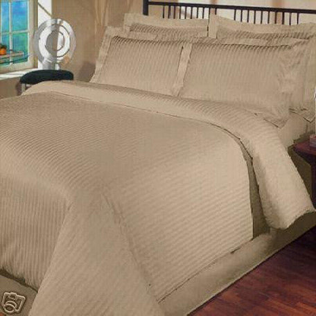 Luxury 1000 Tc Egyptian Cotton Duvet Cover Full Queen Striped Taupe
