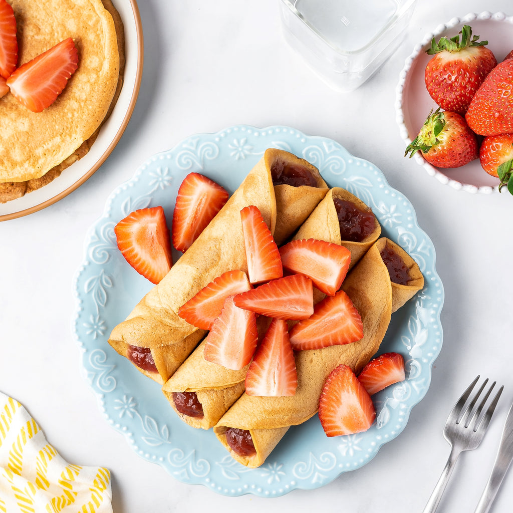 Pancake Roll-ups With Strawberry Jam