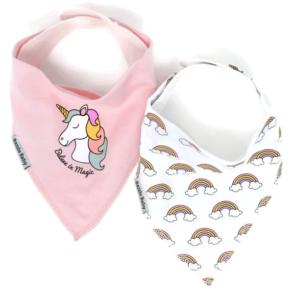 Baby Bibs | Unicorn & Rainbows 2-pack