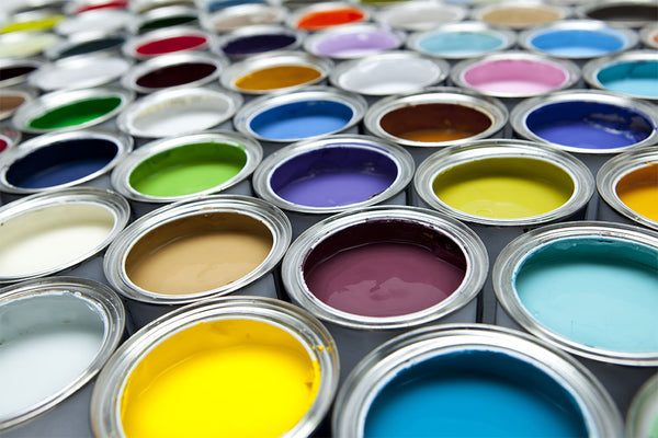 colour paints in tins
