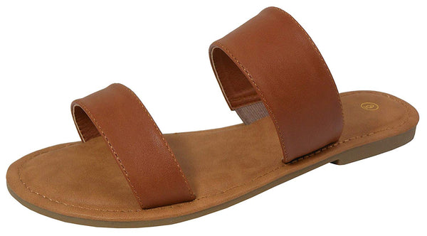 women's two strap slide sandals