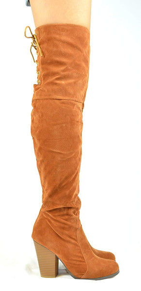 orange suede thigh high boots