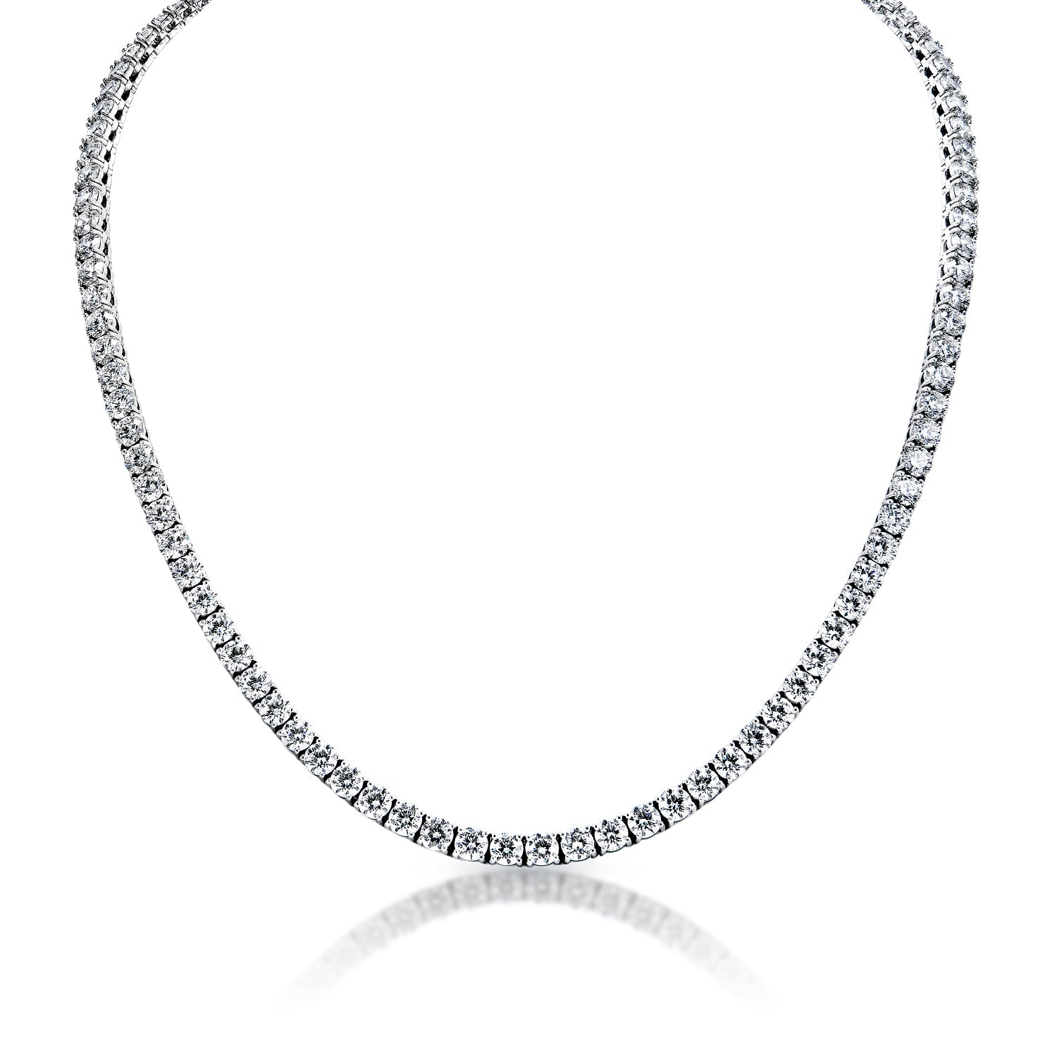 Lauda 62 Carats Emerald Cut Lab Grown Diamond Tennis Necklace in 14k W