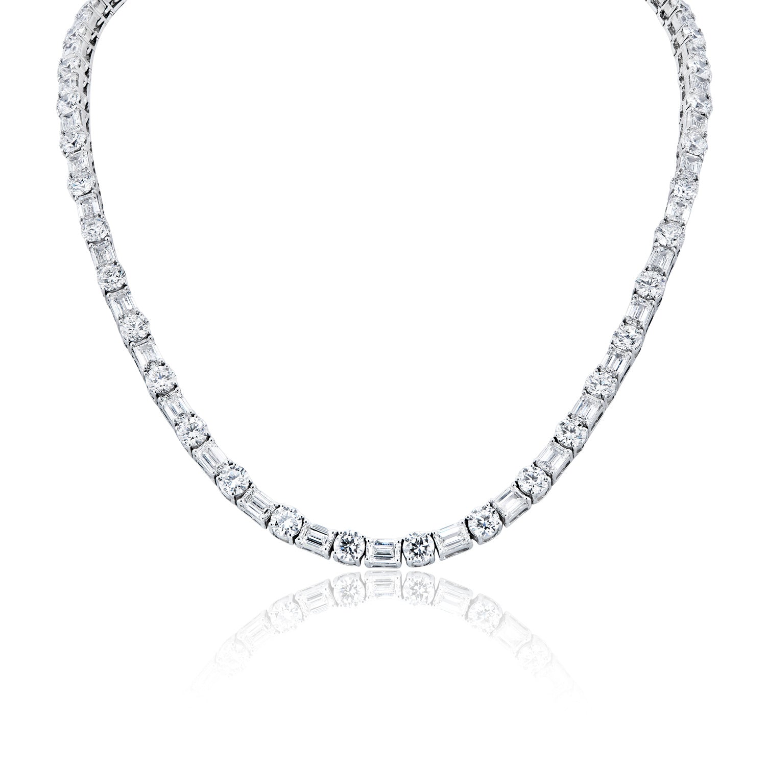 Diamond Necklace 10 ct tw Round 14K White Gold 16