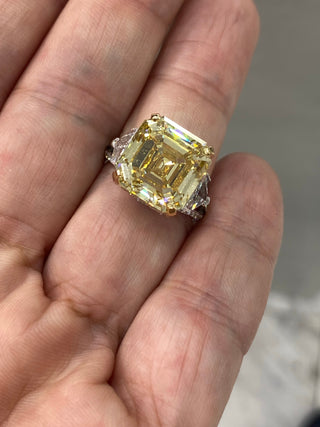 asscher cut yellow diamond