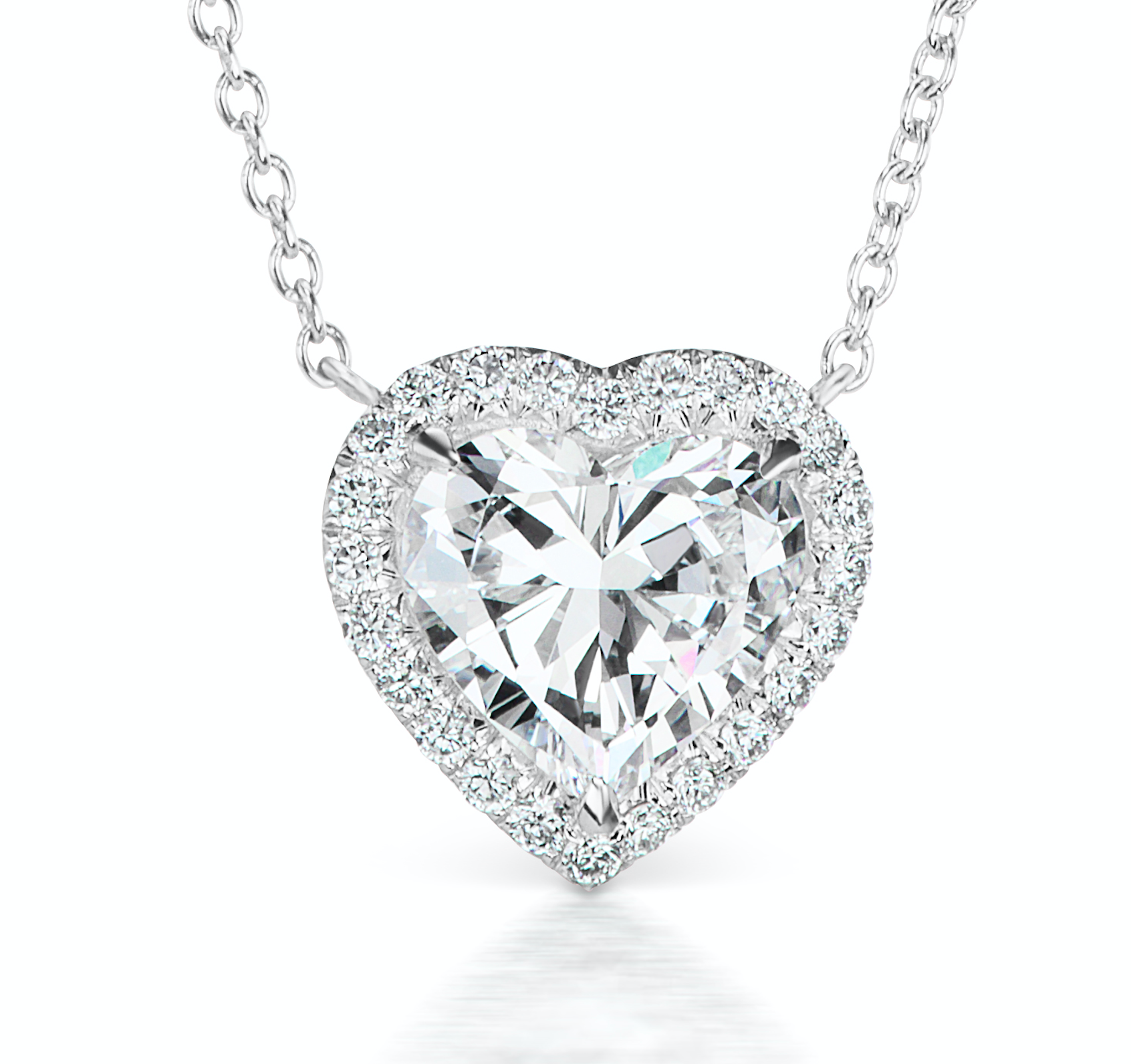 Halo Heart Cut Pink Pendant Necklace – shine of diamond