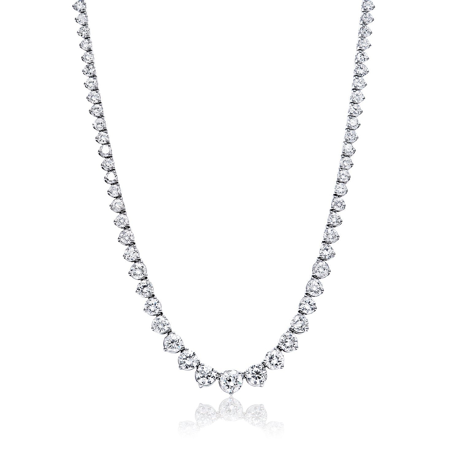 Arpeggia one line necklace in white gold