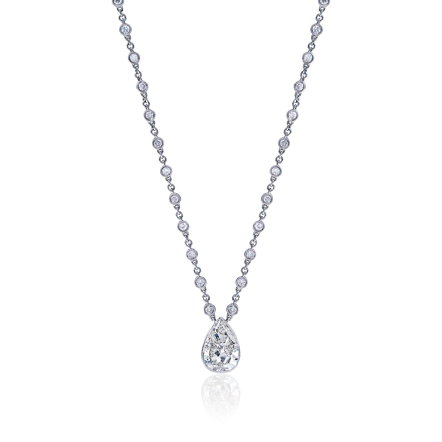 Halle 27 Carat 21 inch Diamond Necklace in 14kt White Gold - Necklace & Pendant - Mike Nekta NYC - Nekta New York