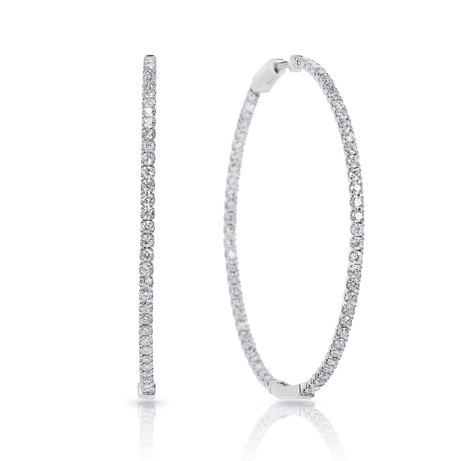 Spiral Diamond Hoop Earrings, White Gold - Graff