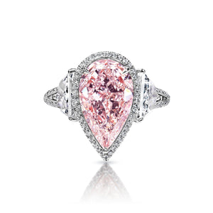 Isabel 5 Carat Pear Shape Pink Diamond Engagement Ring